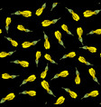 seamless pattern with yellow flowers on black vector image vector image