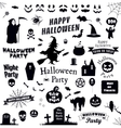 set of halloween labels and elements vector image