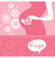 silhouette pregnant mother with babys bootees vector image