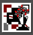 abstract composition with red flowers vector image