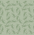 romantic leaves and flower seamless pattern vector image