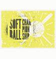 softball championship vintage grunge style poster vector image