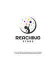 reaching stars logo design template dream star vector image