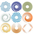 set single-coloredmonochrome twirl swirl shape vector image