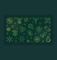 gmo free concept green horizontal banner in thin vector image