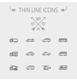 transportation thin line icon set vector image