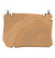 wooden sign with metal clips hanging board vector image