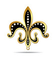 black fleur-de-lis with a gold rim vector image
