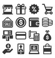 shopping icon set on white background vector image vector image