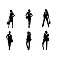 six businesswomen silhouette vector image