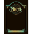vintage chalkboard menu banner calligraphy design vector image vector image