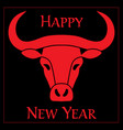 red black year ox chinese new graphic vector image vector image