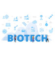 biotechnology concept with big words and people vector image