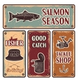 fishing emblem set vector image
