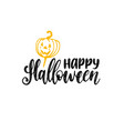 happy halloween hand lettering vector image