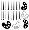 set of different paint brushes vector image
