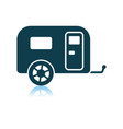 camping family caravan car icon vector image