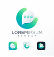 chat icon logo design ready to use vector image