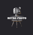 classic photo camera logo vector image vector image