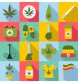 marijuana icons set flat style vector image