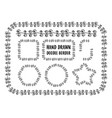 set of hand drawn doodle border vector image