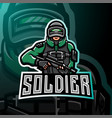 soldier mascot esport gaming logo vector image