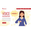 voice recognition landing page design happy girl vector image