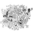 party doodle line art vector image