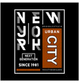 new york typography design for t-shirt vector image