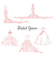 dress boutique bridal collection logo set icon vector image vector image