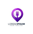 colorful food cutlery pin abstract logo design vector image vector image