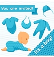 it is a boy baby shower invitation vector image vector image