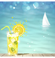 lemonade against blue sea vector image vector image