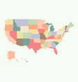 vintage colorful usa map vector image