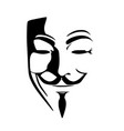classic guy fawkes anonymous mask vector image