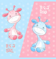 cute cartoon giraffe boy and girl vector image vector image