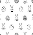 easter seamless pattern with rabbits and eggs vector image vector image