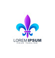 colorful fleur de lis abstract logo design vector image