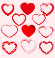 hand drawn hearts design elements for valentine s vector image