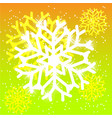 snowflake on yellow background vector image vector image