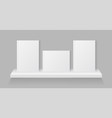 books on bookshelf white mockup book vector image vector image