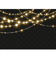 christmas lights set xmas glowing garland vector image