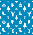 pattern with white christmas elements on blue vector image