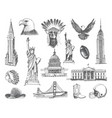 sketches of symbols the usa vector image