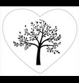 black tree in heart shape vector image