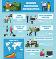 modern obsessions infographics vector image