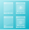 social network post glass frames set vector image