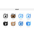 soup icons in different style icons set vector image vector image