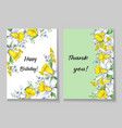 beautiful spring card with narcissus vector image