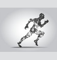 polygonal running man figure on white background vector image vector image